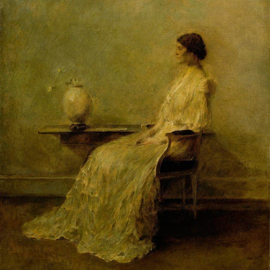 Lady In White (No. 2) By Thomas Wilmer Dewing Fine Art Print