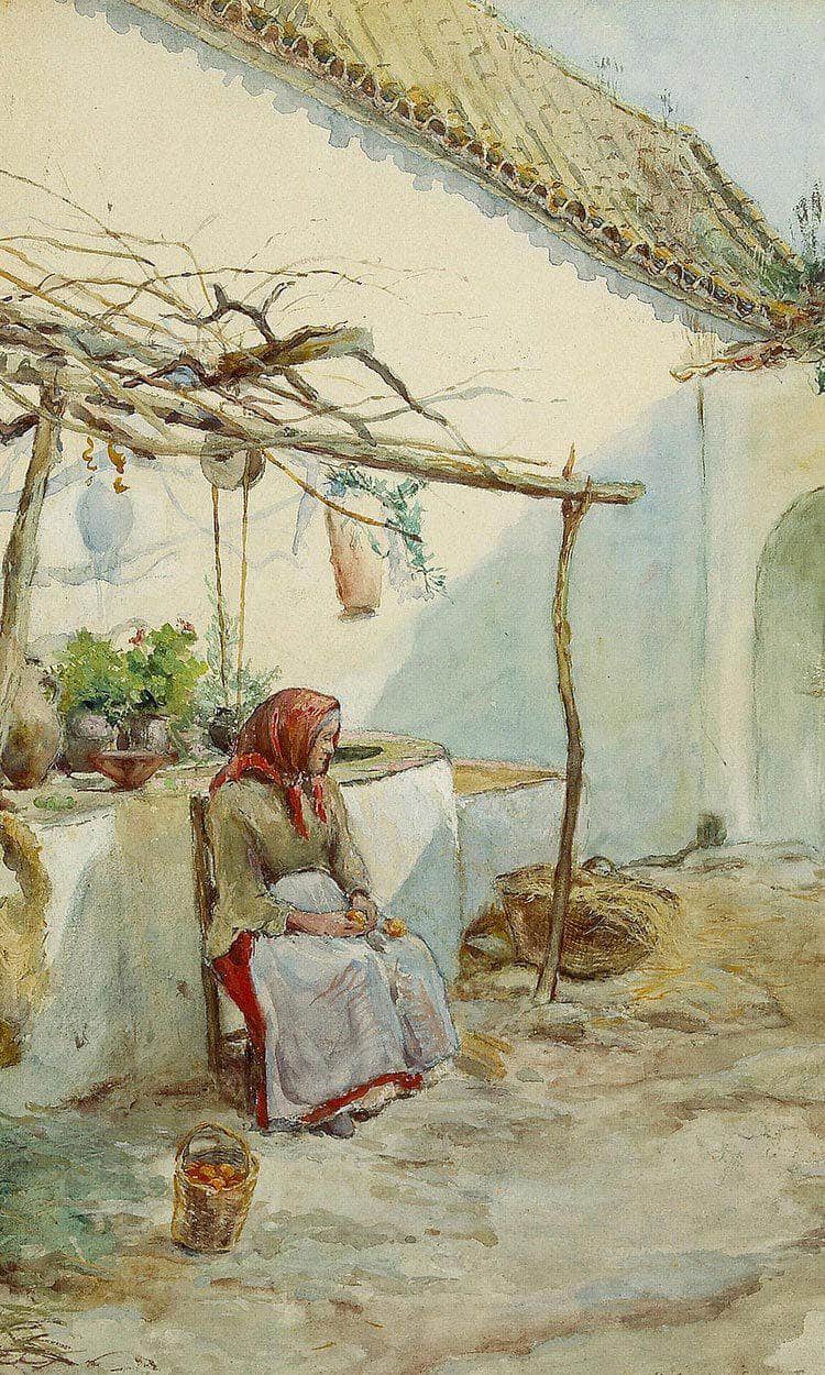 Lady Seated Near A Well, 1890 By Colin Campbell Cooper Fine Art Print