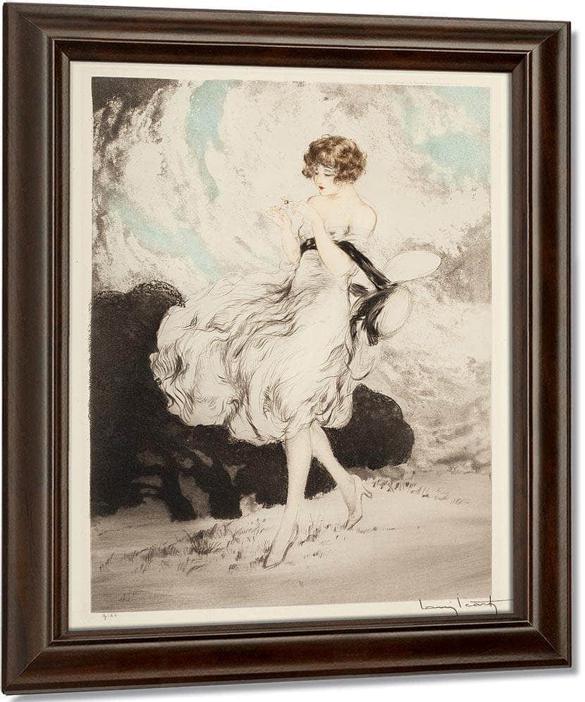 Lady With A Daisy By Louis Icart Fine Art Print