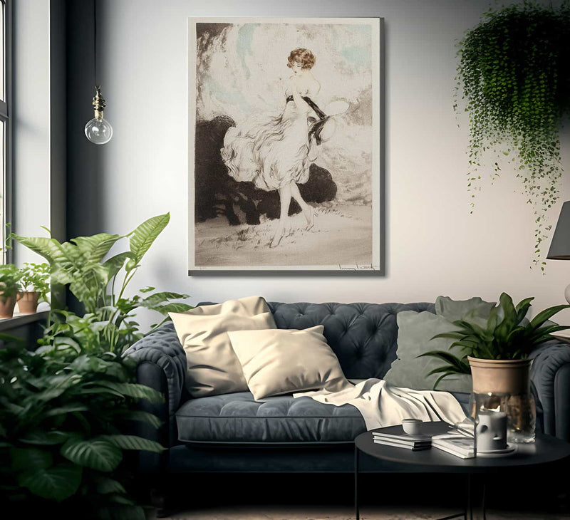 Lady With A Daisy By Louis Icart Fine Art Print