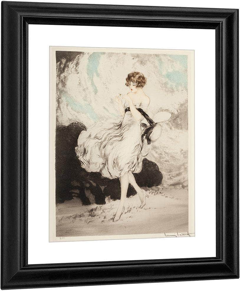 Lady With A Daisy By Louis Icart Fine Art Print