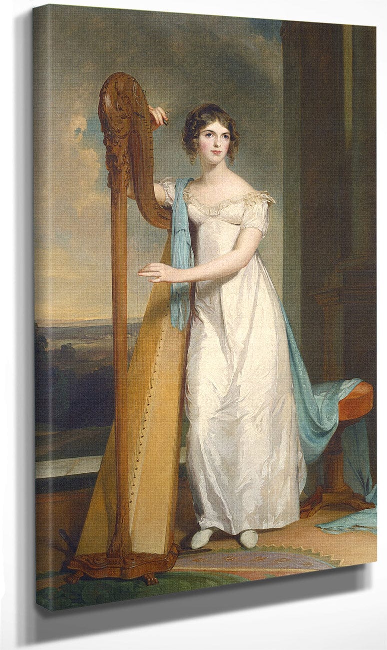 Lady With A Harp Eliza Ridgely By Thomas Sully Fine Art Print
