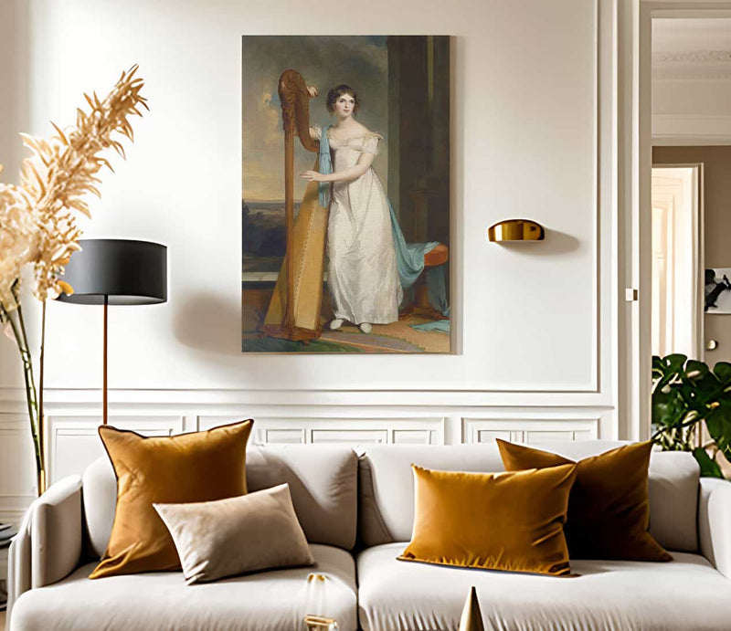 Lady With A Harp Eliza Ridgely By Thomas Sully Fine Art Print
