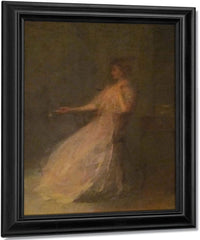 Lady With A Rose By Thomas Wilmer Dewing Fine Art Print