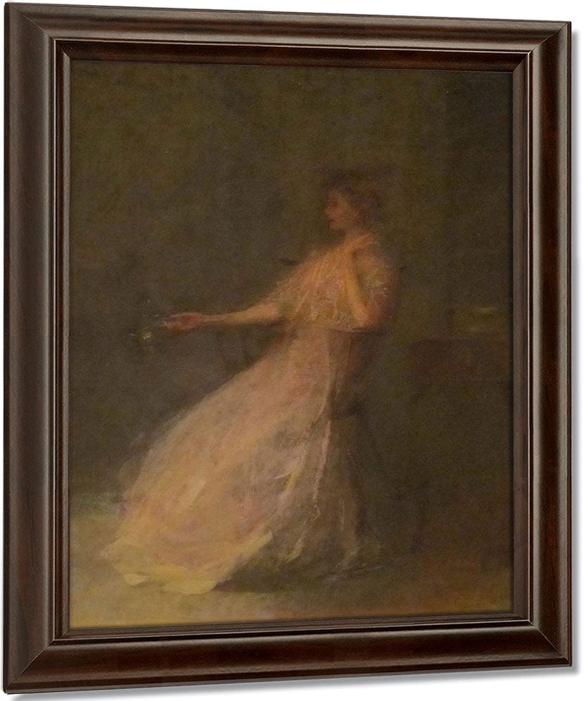 Lady With A Rose By Thomas Wilmer Dewing Fine Art Print