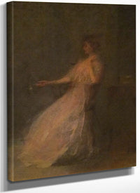 Lady With A Rose By Thomas Wilmer Dewing Fine Art Print