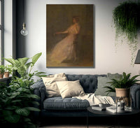 Lady With A Rose By Thomas Wilmer Dewing Fine Art Print