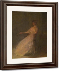 Lady With A Rose By Thomas Wilmer Dewing Fine Art Print