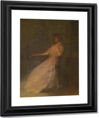 Lady With A Rose By Thomas Wilmer Dewing Fine Art Print
