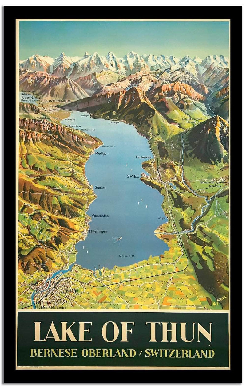 Lake Of Thun  Vintage Poster Fine Art Print
