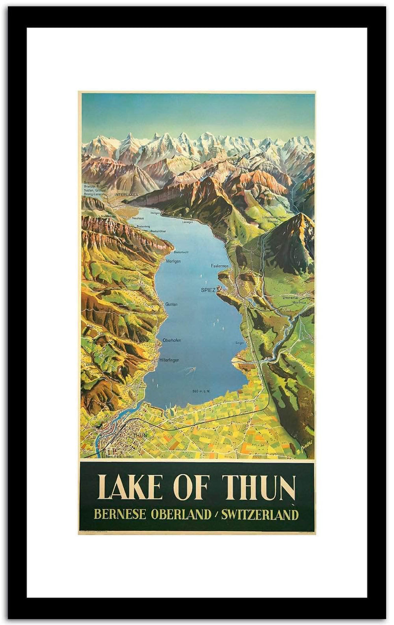 Lake Of Thun  Vintage Poster Fine Art Print