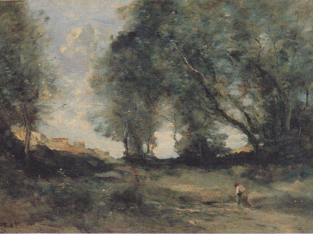 Landscape 1860 Realism Oil On Canvas 3850X5600Mm Kunsthalle Bremen By Jean Baptiste Camille Corot Fine Art Print