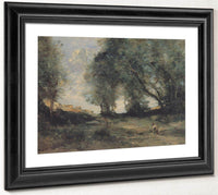 Landscape 1860 Realism Oil On Canvas 3850X5600Mm Kunsthalle Bremen By Jean Baptiste Camille Corot Fine Art Print