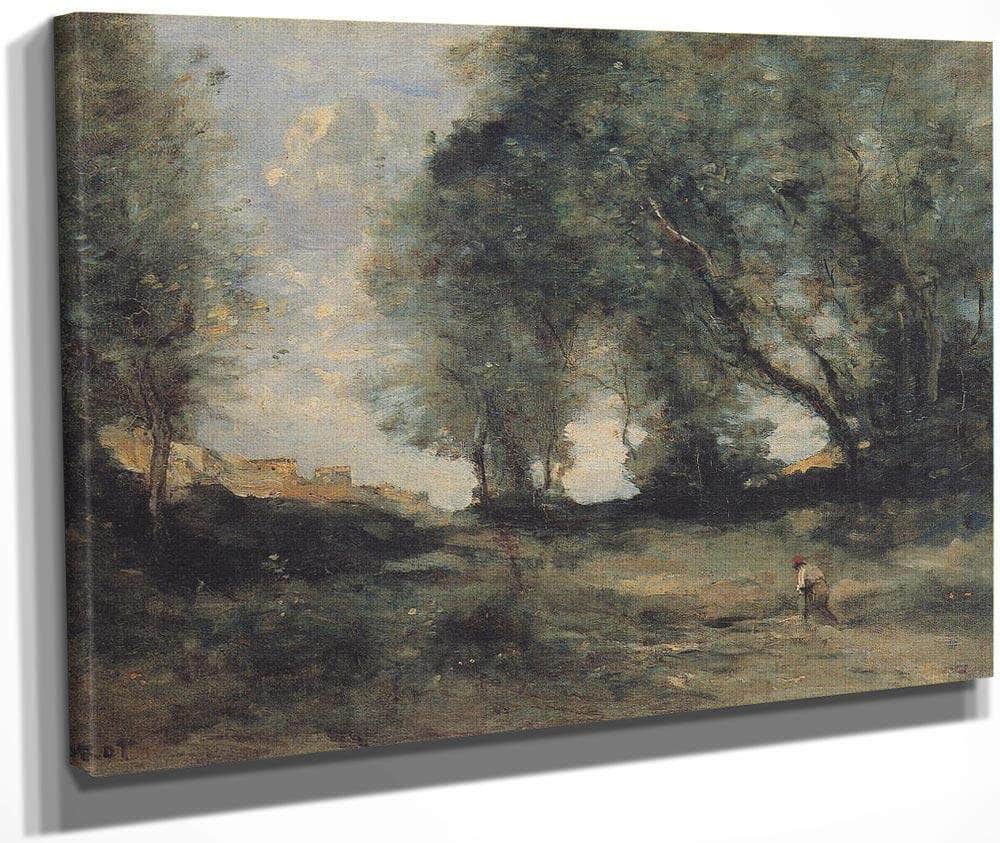 Landscape 1860 Realism Oil On Canvas 3850X5600Mm Kunsthalle Bremen By Jean Baptiste Camille Corot Fine Art Print
