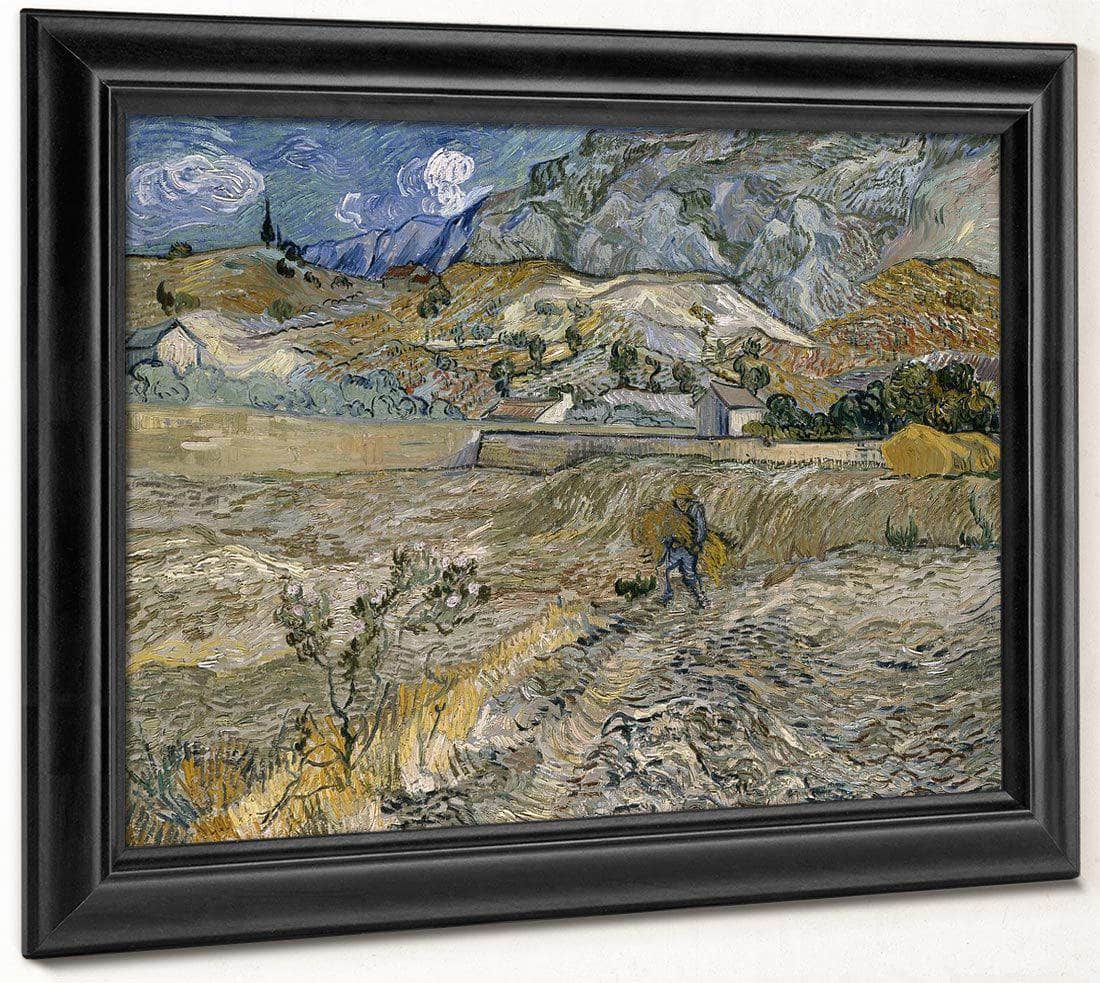 Landscape At Saint Remy (Enclosed Field With Peasant) By Vincent Van Gogh Fine Art Print