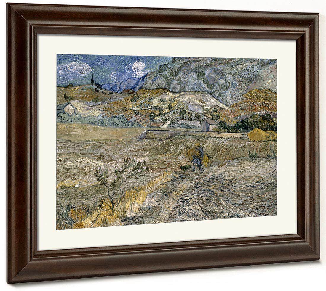 Landscape At Saint Remy (Enclosed Field With Peasant) By Vincent Van Gogh Fine Art Print