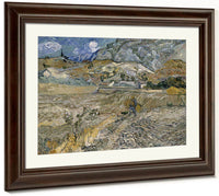 Landscape At Saint Remy (Enclosed Field With Peasant) By Vincent Van Gogh Fine Art Print