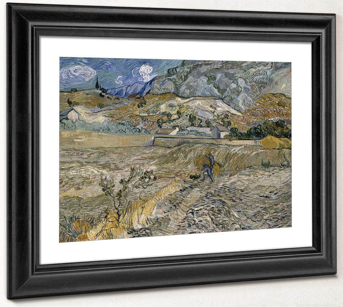 Landscape At Saint Remy (Enclosed Field With Peasant) By Vincent Van Gogh Fine Art Print