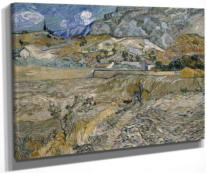 Landscape At Saint Remy (Enclosed Field With Peasant) By Vincent Van Gogh Fine Art Print