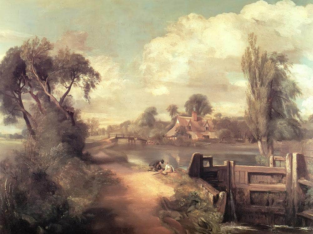 Landscape Boys Fishing By John Constable Fine Art Print