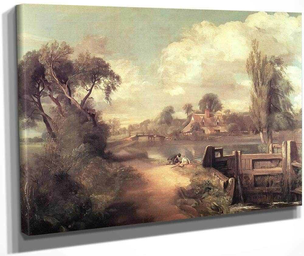 Landscape Boys Fishing By John Constable Fine Art Print