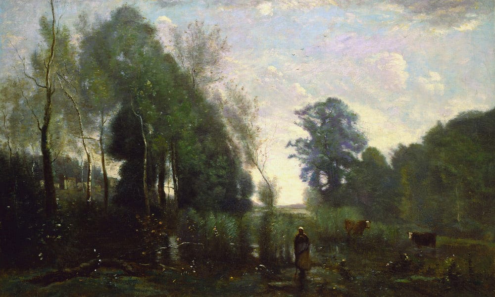 Landscape, C. 1865 By Jean Baptiste Camille Corot Fine Art Print