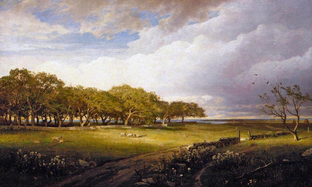 Landscape The Old Orchard At Newport By William Trost Richards Fine Art Print