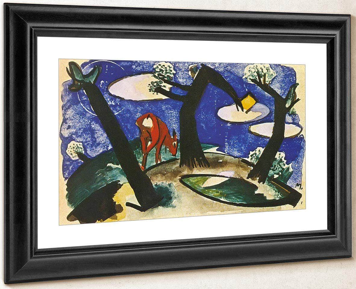 Landscape With A Red Animal By Franz Marc Fine Art Print