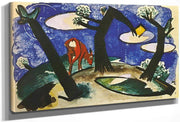 Landscape With A Red Animal By Franz Marc Fine Art Print