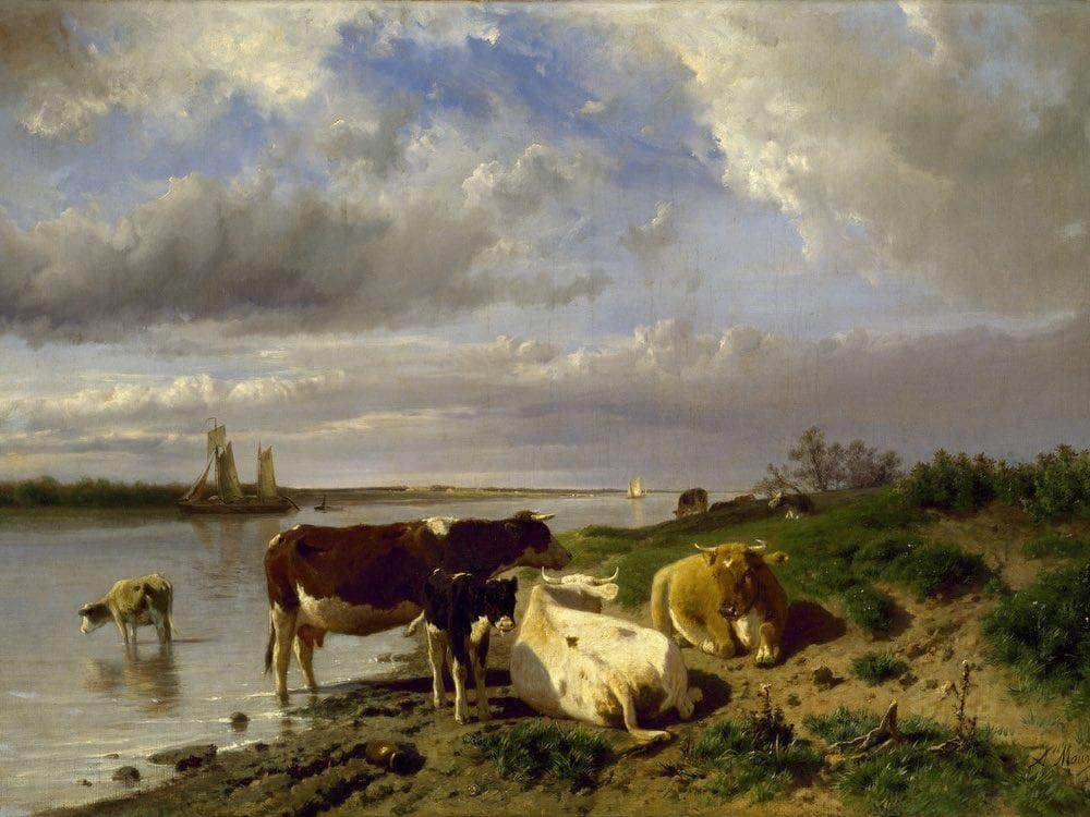 Landscape With Cattle By Anton Mauve Fine Art Print