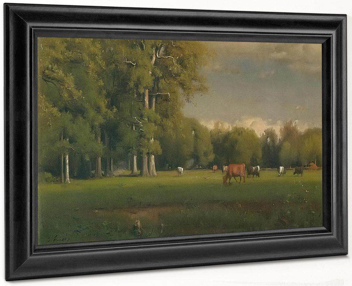 Landscape With Cattle By George Inness Fine Art Print