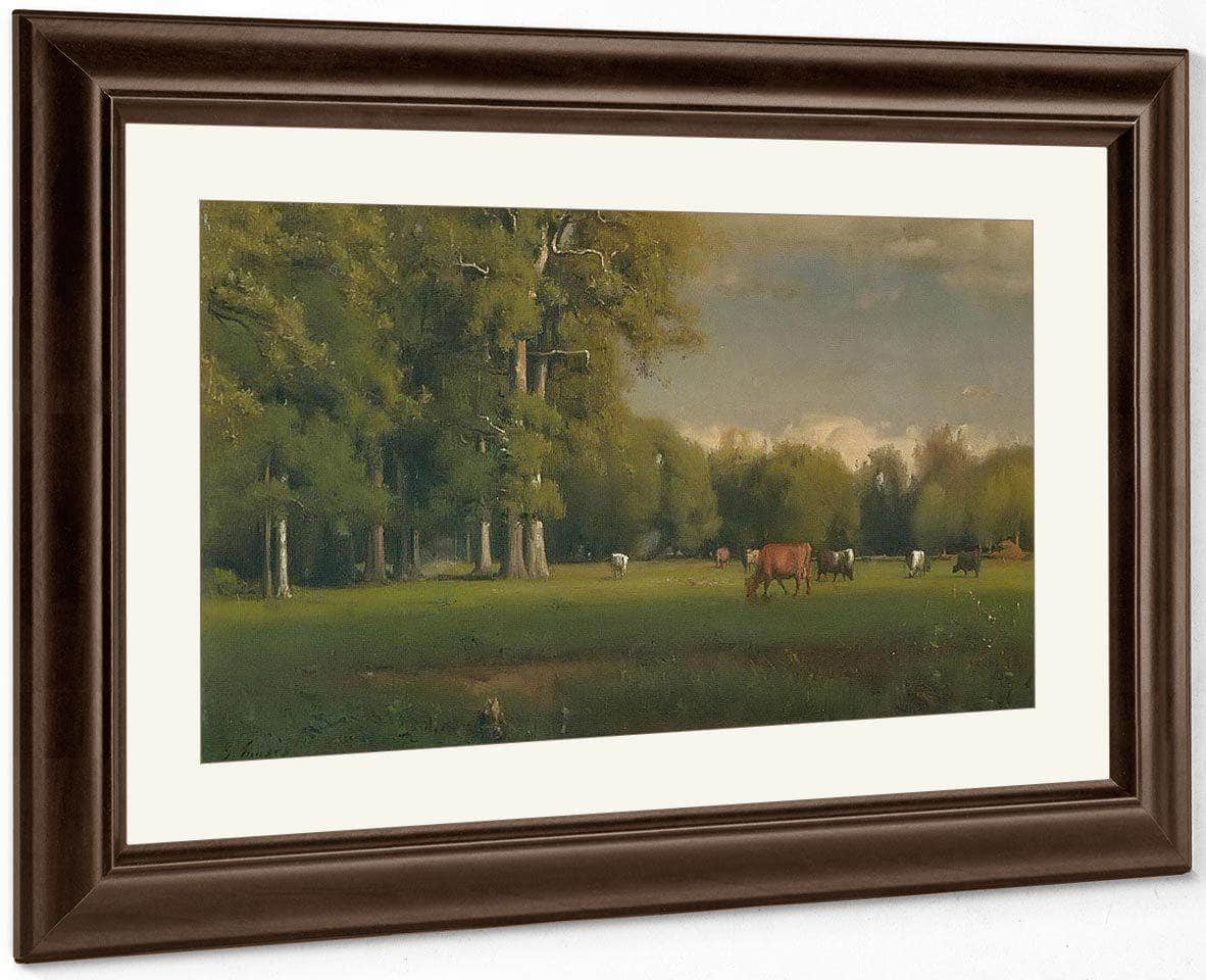 Landscape With Cattle By George Inness Fine Art Print