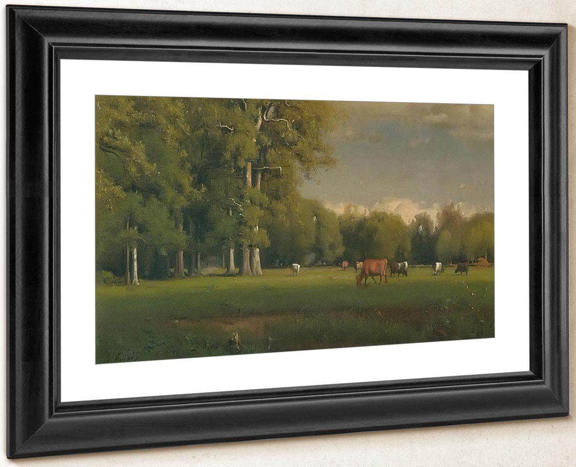 Landscape With Cattle By George Inness Fine Art Print