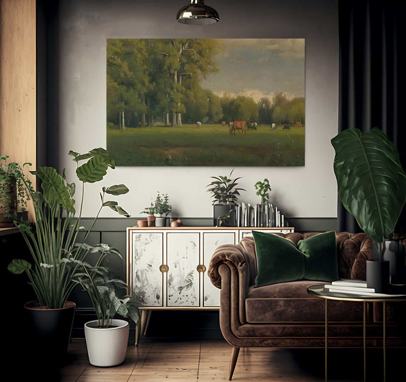 Landscape With Cattle By George Inness Fine Art Print