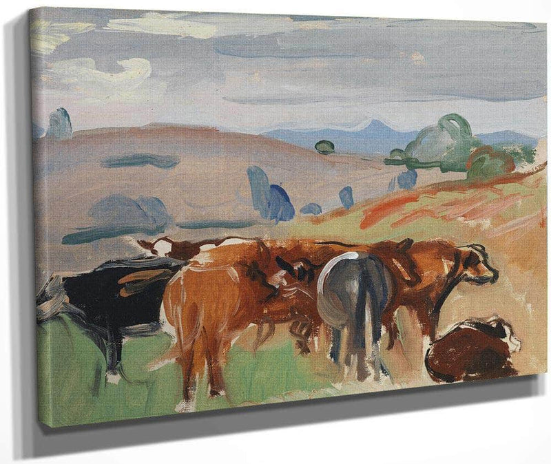 Landscape With Cattle By Pierre Daura Fine Art Print