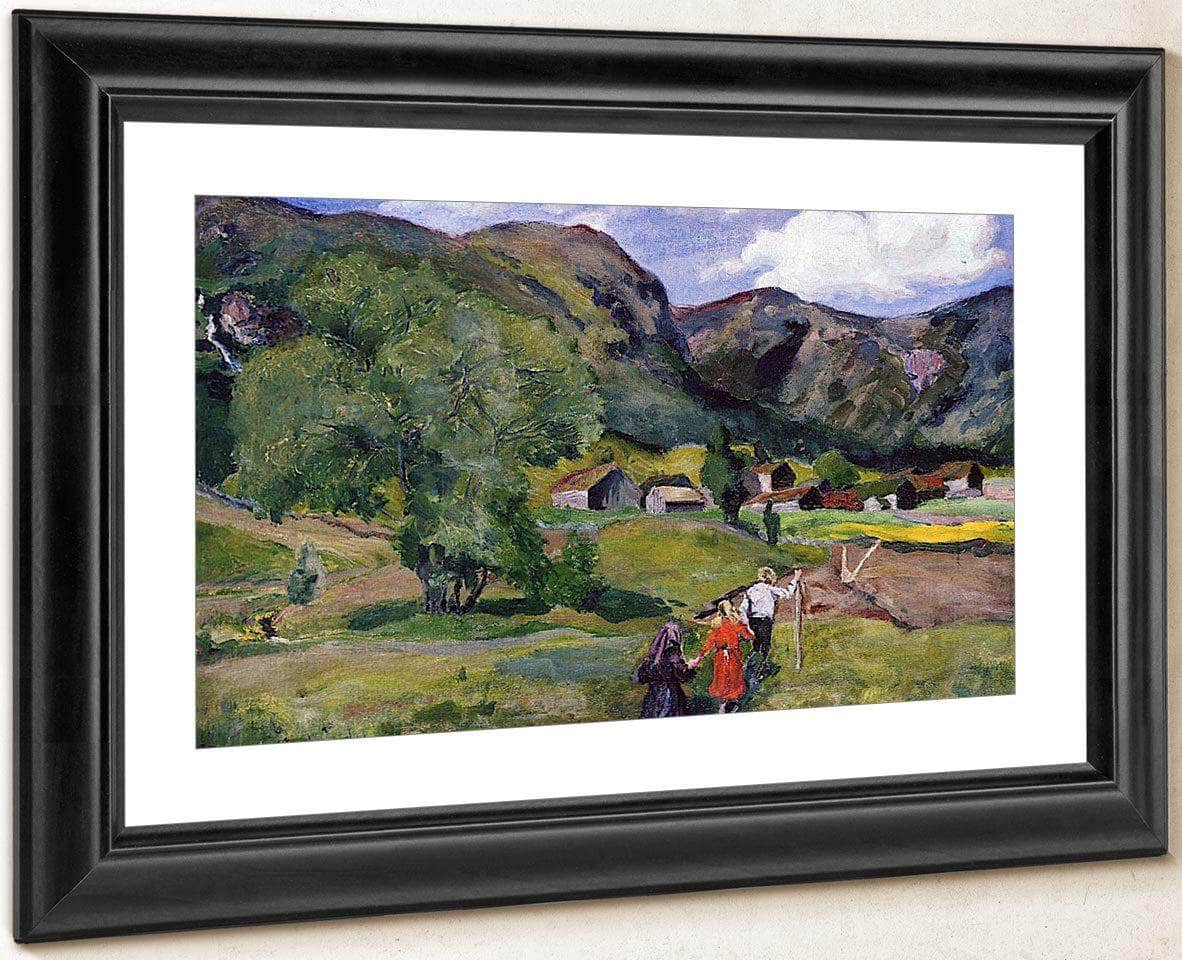 Landscape With Children (Also Known As Dark Sunlight) By Nicolai Astrup Fine Art Print