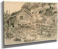 Landscape With Hay Rack And House By Nicolai Astrup Fine Art Print