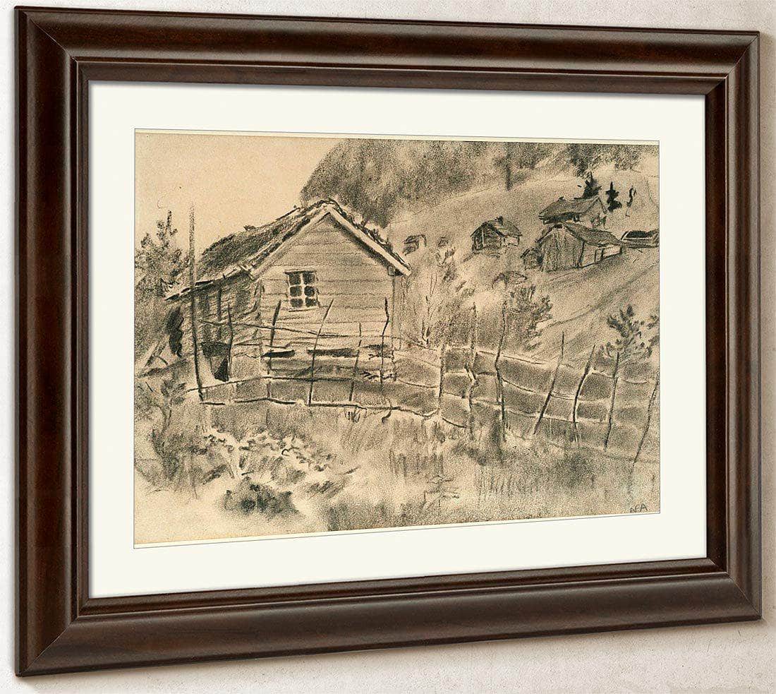 Landscape With Hay Rack And House By Nicolai Astrup Fine Art Print