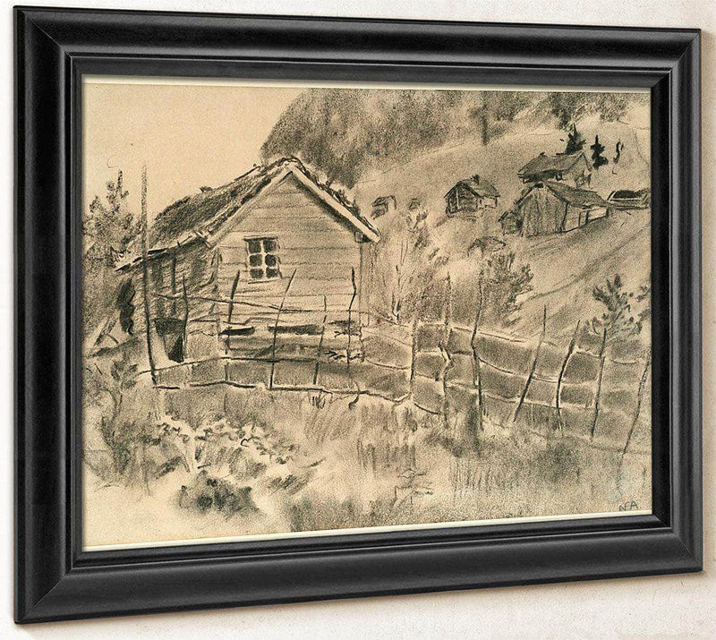 Landscape With Hay Rack And House By Nicolai Astrup Fine Art Print