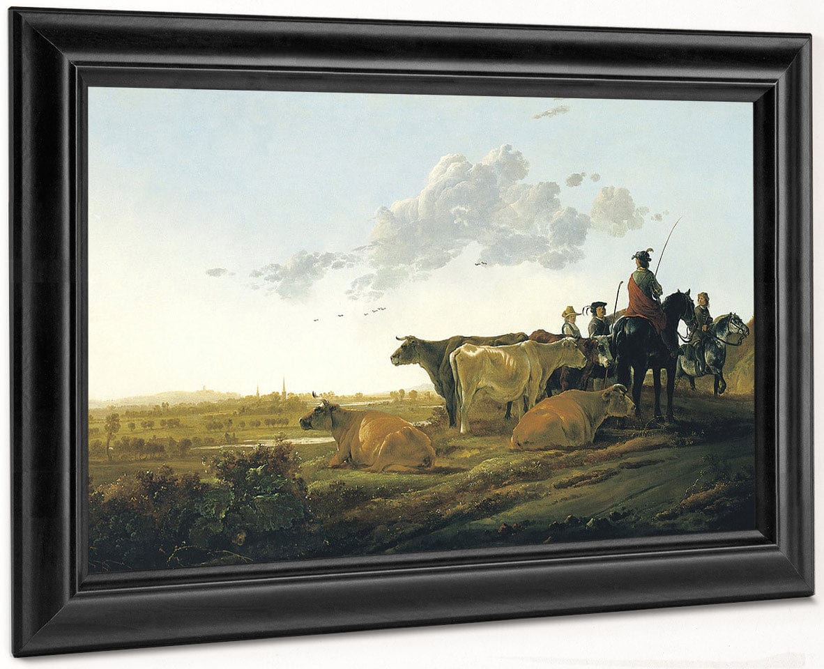 Landscape With Herdsmen By Aelbert Cuyp Fine Art Print