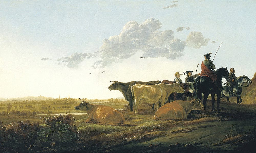 Landscape With Herdsmen By Aelbert Cuyp Fine Art Print
