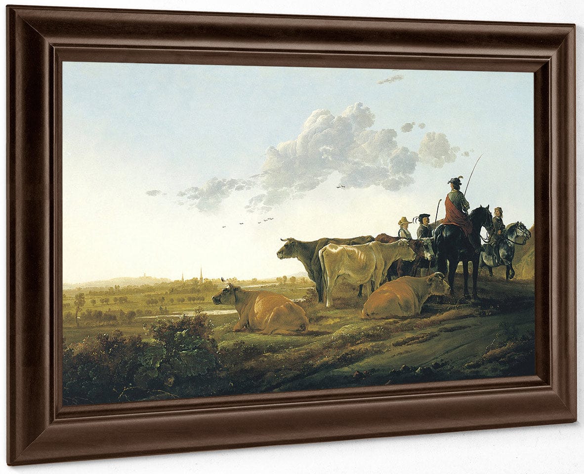 Landscape With Herdsmen By Aelbert Cuyp Fine Art Print