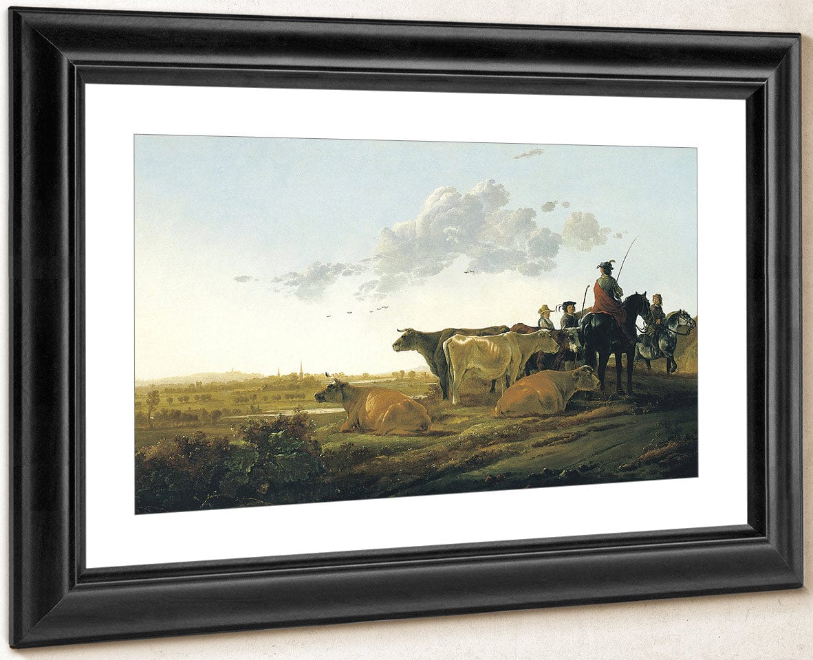 Landscape With Herdsmen By Aelbert Cuyp Fine Art Print