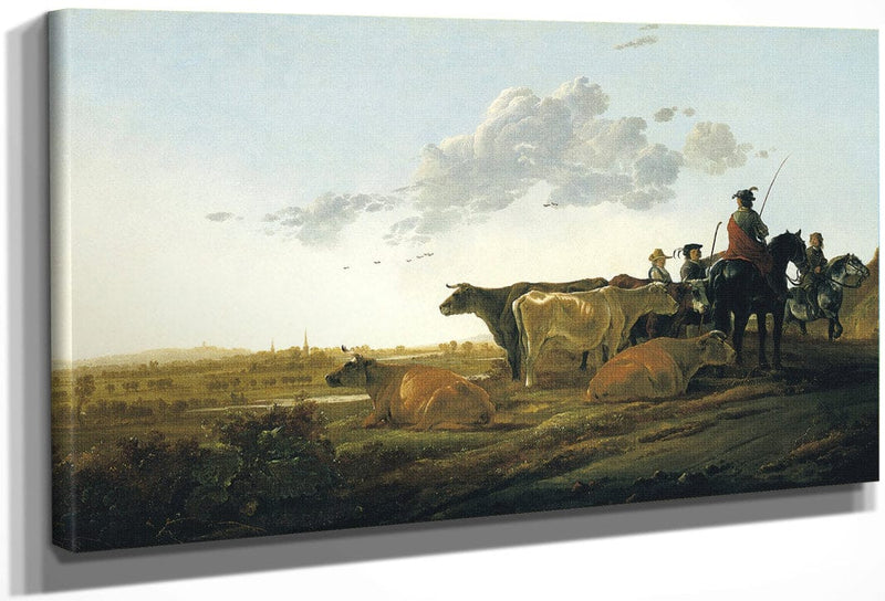 Landscape With Herdsmen By Aelbert Cuyp Fine Art Print