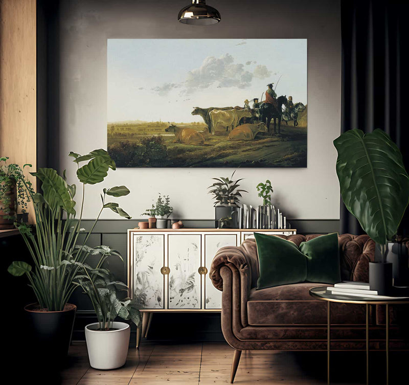Landscape With Herdsmen By Aelbert Cuyp Fine Art Print
