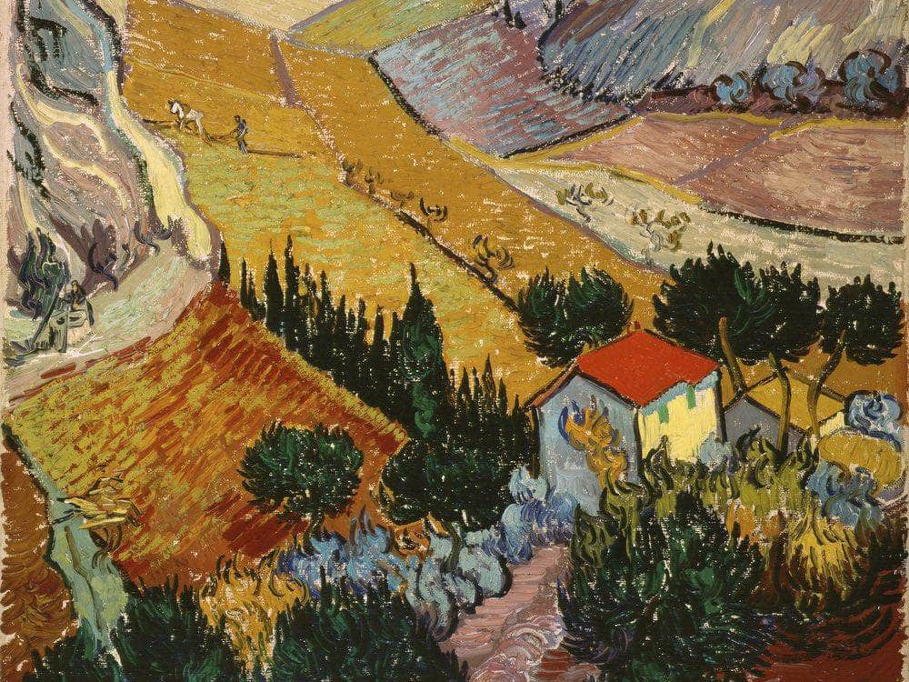 Landscape With House And Ploughman By Vincent Van Gogh Fine Art Print