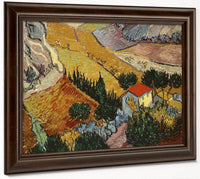 Landscape With House And Ploughman By Vincent Van Gogh Fine Art Print