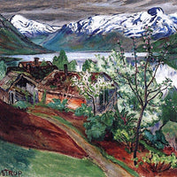 Landscape With Houses And Blossom Trees By Nicolai Astrup Fine Art Print