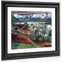 Landscape With Houses And Blossom Trees By Nicolai Astrup Fine Art Print