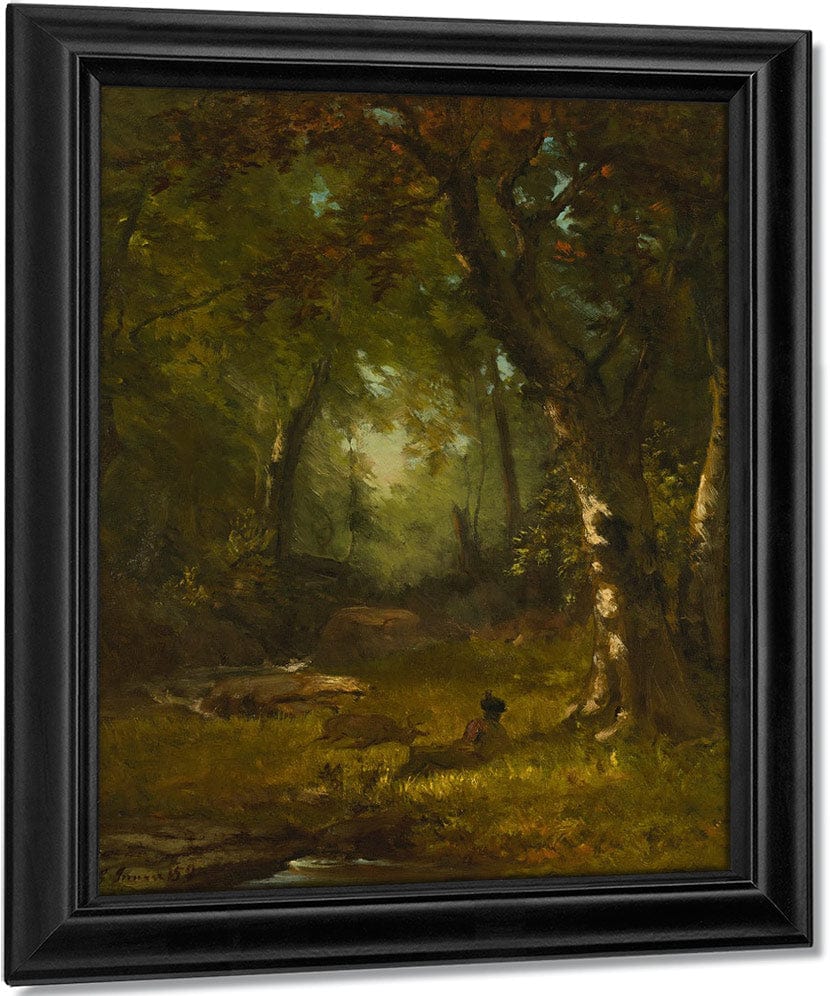 Landscape With Huntsman By George Inness Fine Art Print